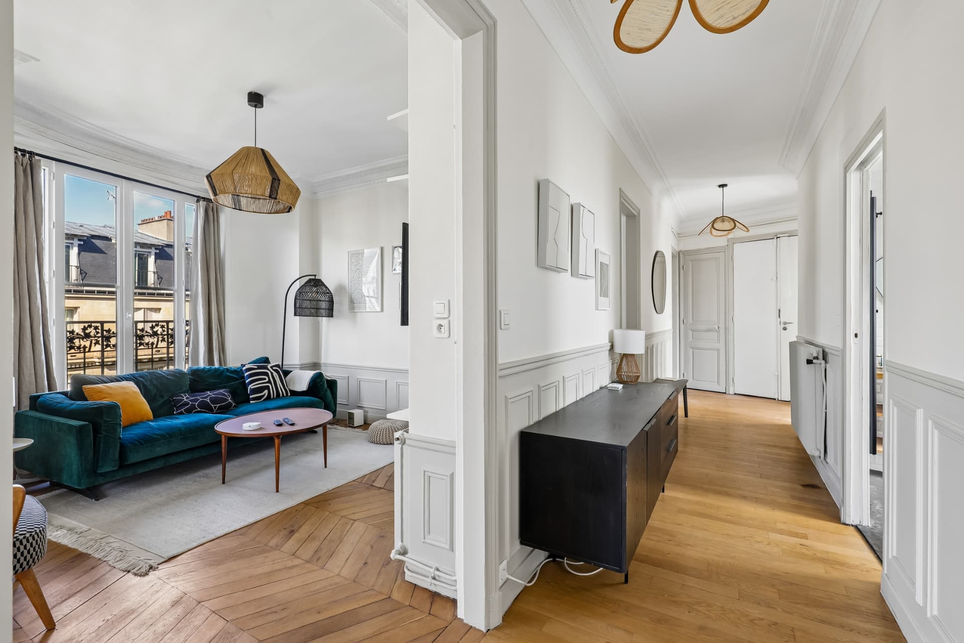 Séjour du lot 17 ouvert sur son balcon filant